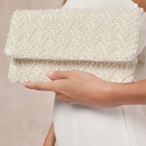 Lulus Pearl-fect Day Ivory Beaded Cluth